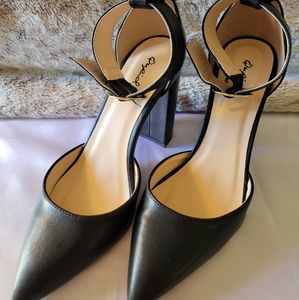 Qupid Black Chunky Heel, 8.5